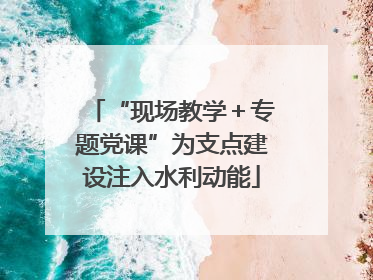 “现场教学＋专题党课”为支点建设注入水利动能