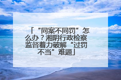“同案不同罚”怎么办？湘阴行政检察监督着力破解“过罚不当”难题