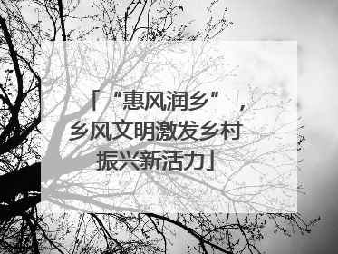 “惠风润乡”，乡风文明激发乡村振兴新活力