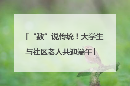 “数”说传统！大学生与社区老人共迎端午
