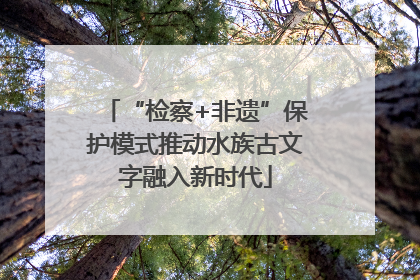 “检察+非遗”保护模式推动水族古文字融入新时代