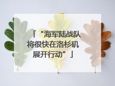 “海军陆战队将很快在洛杉矶展开行动”