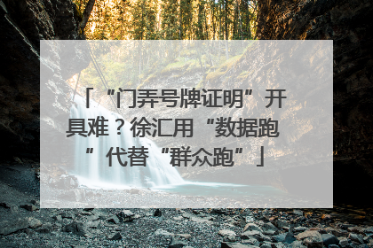 “门弄号牌证明”开具难？徐汇用“数据跑”代替“群众跑”