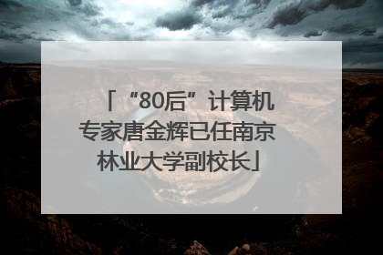 “80后”计算机专家唐金辉已任南京林业大学副校长