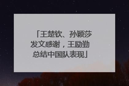 王楚钦、孙颖莎发文感谢，王励勤总结中国队表现
