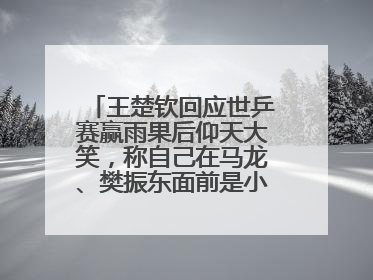 王楚钦回应世乒赛赢雨果后仰天大笑，称自己在马龙、樊振东面前是小孩，巴黎奥运被孙颖莎带着打