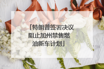 特朗普签署决议 阻止加州禁售燃油新车计划