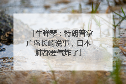 牛弹琴：特朗普拿广岛长崎说事，日本肺都要气炸了