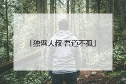 独臂大叔 吾道不孤