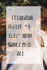 甘肃武威市召开“十五五”规划编制工作会议