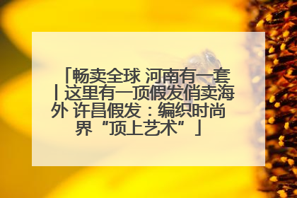 畅卖全球 河南有一套丨这里有一顶假发俏卖海外 许昌假发：编织时尚界“顶上艺术”