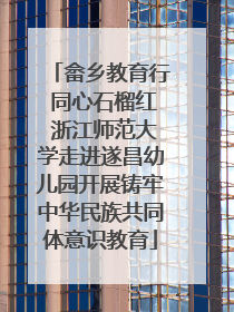 畲乡教育行 同心石榴红 浙江师范大学走进遂昌幼儿园开展铸牢中华民族共同体意识教育