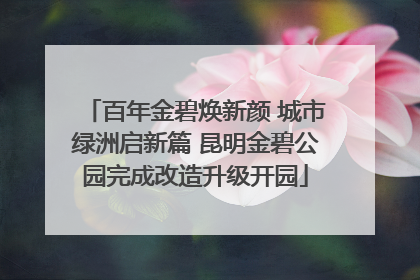 百年金碧焕新颜 城市绿洲启新篇 昆明金碧公园完成改造升级开园