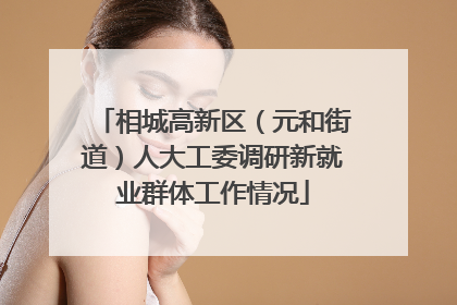 相城高新区（元和街道）人大工委调研新就业群体工作情况