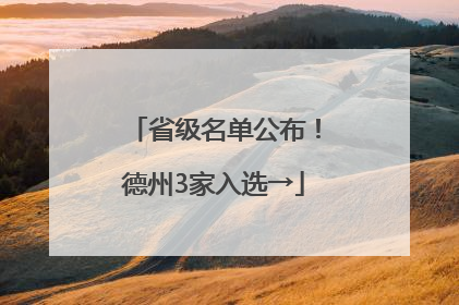 省级名单公布！德州3家入选→