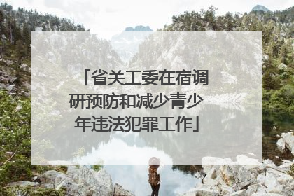 省关工委在宿调研预防和减少青少年违法犯罪工作