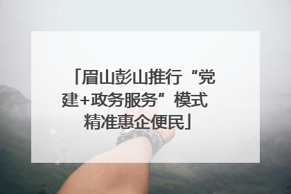 眉山彭山推行“党建+政务服务”模式 精准惠企便民