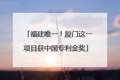 福建唯一！厦门这一项目获中国专利金奖
