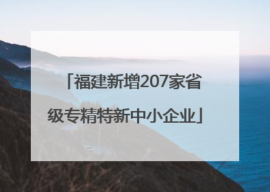 福建新增207家省级专精特新中小企业