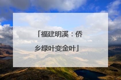 福建明溪：侨乡绿叶变金叶