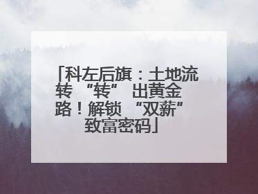 科左后旗：土地流转 “转” 出黄金路！解锁 “双薪” 致富密码