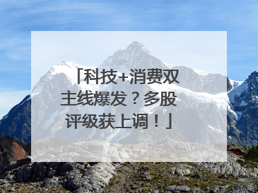 科技+消费双主线爆发？多股评级获上调！