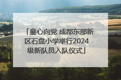 童心向党 成都东部新区石盘小学举行2024级新队员入队仪式