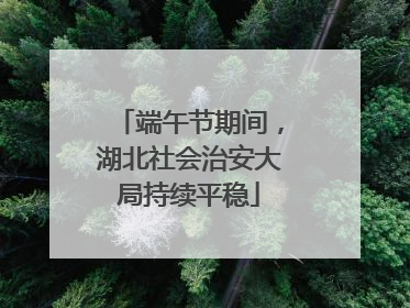 端午节期间，湖北社会治安大局持续平稳