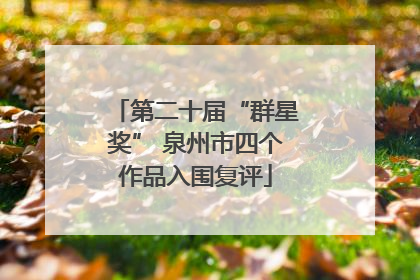 第二十届“群星奖” 泉州市四个作品入围复评