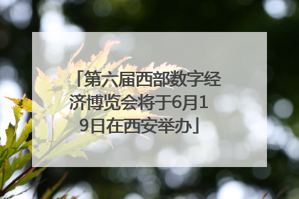 第六届西部数字经济博览会将于6月19日在西安举办