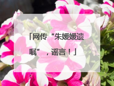 网传“朱媛媛遗嘱”，谣言！