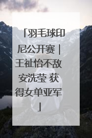 羽毛球印尼公开赛｜王祉怡不敌安洗莹 获得女单亚军