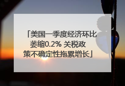 美国一季度经济环比萎缩0.2% 关税政策不确定性拖累增长
