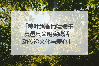 粽叶飘香情暖端午 夏邑县文明实践活动传递文化与爱心
