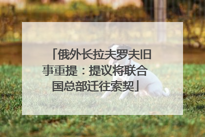 俄外长拉夫罗夫旧事重提：提议将联合国总部迁往索契