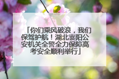 你们乘风破浪，我们保驾护航！湖北襄阳公安机关全警全力保障高考安全顺利举行