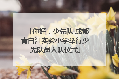 你好，少先队 成都青白江实验小学举行少先队员入队仪式