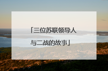 三位苏联领导人与二战的故事