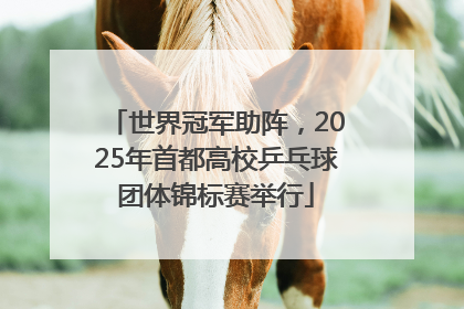世界冠军助阵，2025年首都高校乒乓球团体锦标赛举行