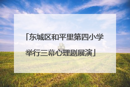 东城区和平里第四小学举行三幕心理剧展演
