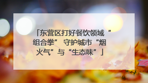 东营区打好餐饮领域“组合拳” 守护城市“烟火气”与“生态味”