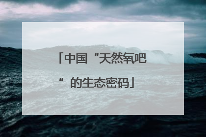 中国“天然氧吧”的生态密码