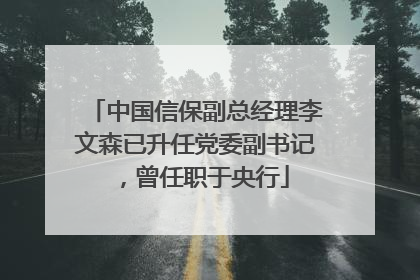 中国信保副总经理李文森已升任党委副书记，曾任职于央行