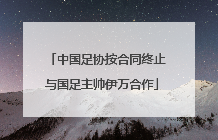 中国足协按合同终止与国足主帅伊万合作