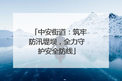中安街道：筑牢防汛堤坝，全力守护安全防线