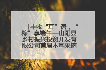 丰收“耳”语，“粽”享端午—山阳县乡村振兴投资开发有限公司首届木耳采摘活动盛大启幕