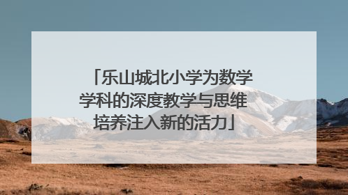 乐山城北小学为数学学科的深度教学与思维培养注入新的活力