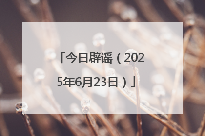 今日辟谣（2025年6月23日）