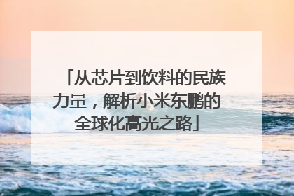 从芯片到饮料的民族力量，解析小米东鹏的全球化高光之路