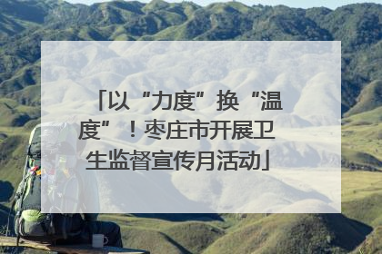 以“力度”换“温度”！枣庄市开展卫生监督宣传月活动